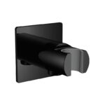 Flova Wall Outlet with Handset Holder Square Matt Black