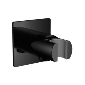 Flova Wall Outlet with Handset Holder Square Matt Black