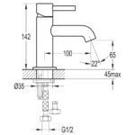 Flova Levo 142mm Single Lever Basin Mixer Matt Black