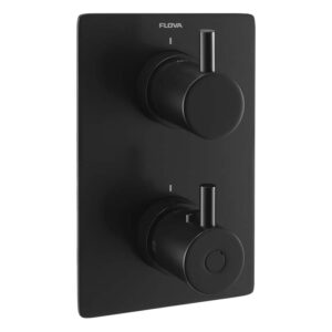 Flova Levo SmartBOX Shower Valve Finishing Kit Square Matt Black
