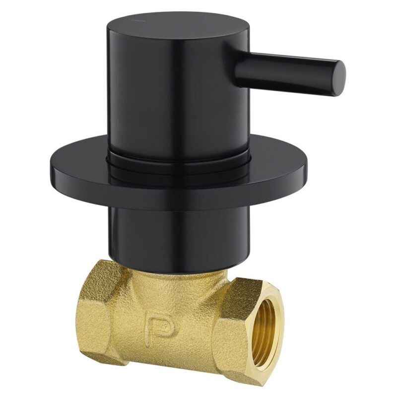 Flova Levo Cold Wall Mounted Shut Off Valve Matt Black