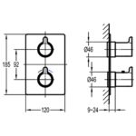 Flova Moonlight Square SmartBOX Shower Finishing Set Matt Black