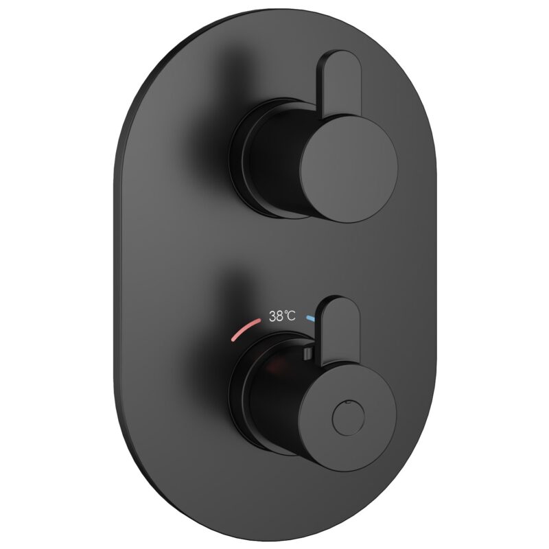 Flova Smart Round SmartBOX Shower Finishing Set Matt Black Flova Smart Round SmartBOX Shower Finishing Set Matt Black