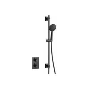 Flova Smart Square Shower Pack with Slide Rail Matt Black