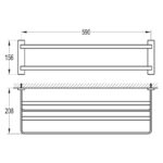 Flova Sofija Brass Triple Bar Tiered Towel Rail