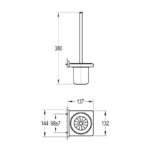 Flova Sofija Toilet Brush with Steel Handle & Glass Holder