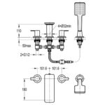 Flova Spring 4-Hole Deck Mounted Bath Shower Mixer