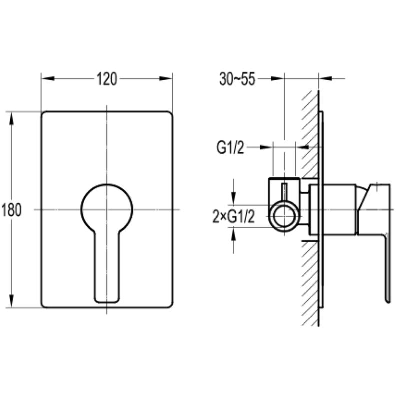 Flova Spring Concealed Single Outlet Manual Mixer