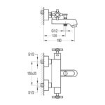 Flova XL Wall Mounted Exposed Thermostatic Bath Shower Mixer