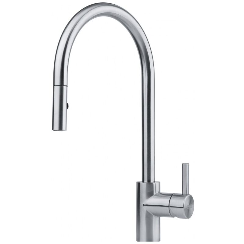 Franke Eos Neo Solid Stainless Steel Sink Mixer Tap with Pull-Down Nozzle