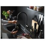 Franke Eos Neo Industrial Black Sink Mixer Tap with Pull-Down Spray
