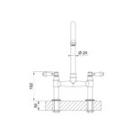 Franke Gloriana Bridge Lever Sink Mixer Tap Brass
