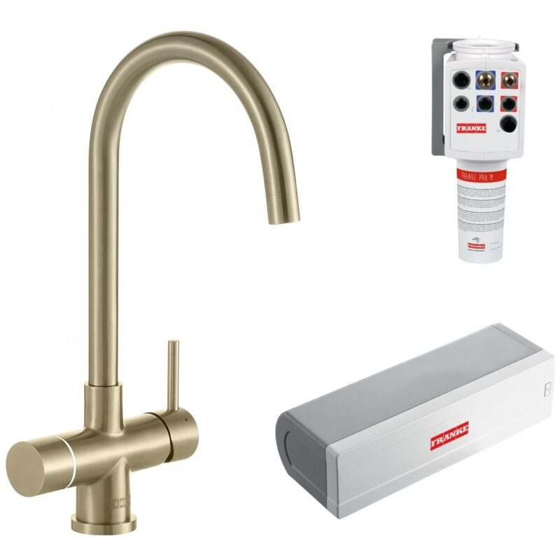 Franke Minerva Helix Electronic 4-in-1 Champagne Gold Kitchen Tap