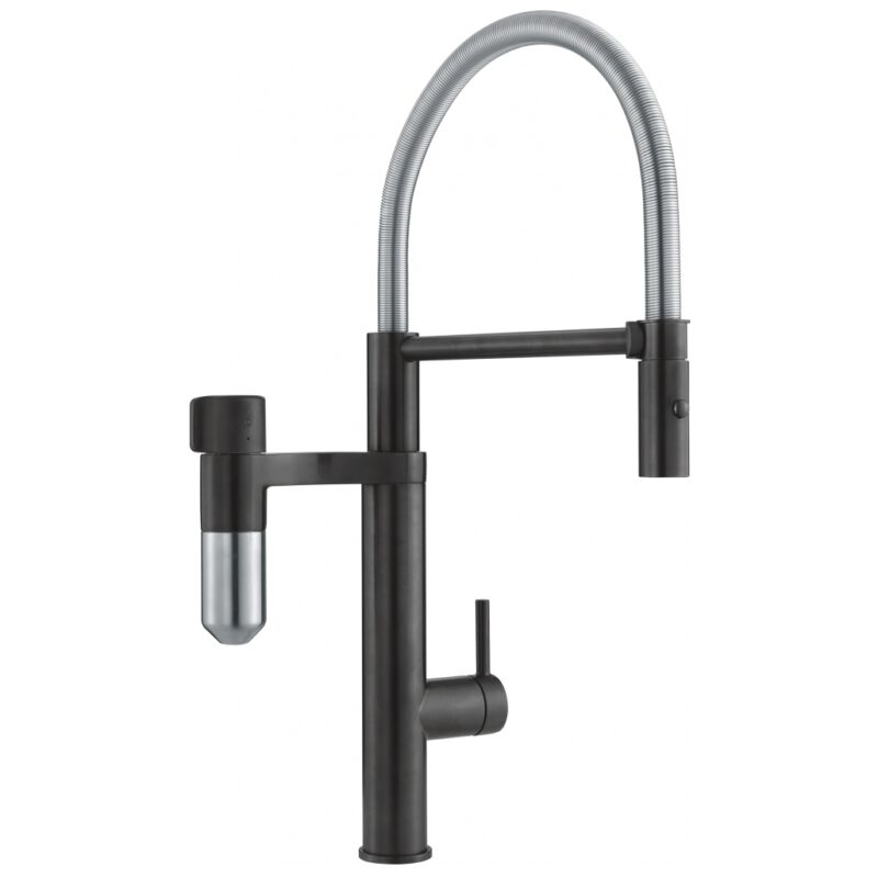 Franke Vital Capsule 3-in-1 Semi-Pro Filter Tap Matt Black/Decor Steel