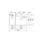 Franke Box Center BWX 220 54-27 Inset Stainless Steel Sink, Left Small Bowl