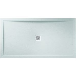Aquaglass 1000x900mm White Slate Effect Shower Tray