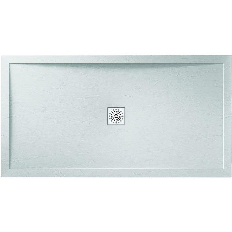 Aquaglass 1100x900mm White Slate Effect Shower Tray