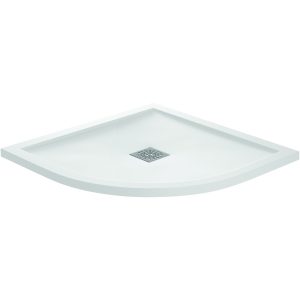 Aquaglass 900x900mm White Slate Effect Quadrant Shower Tray