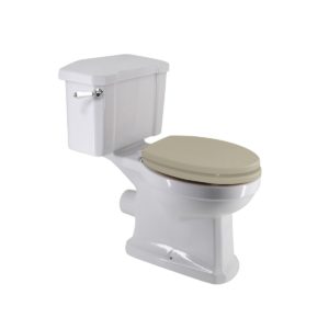 Frontline Holborn Close Coupled Toilet with Crema Wooden Seat