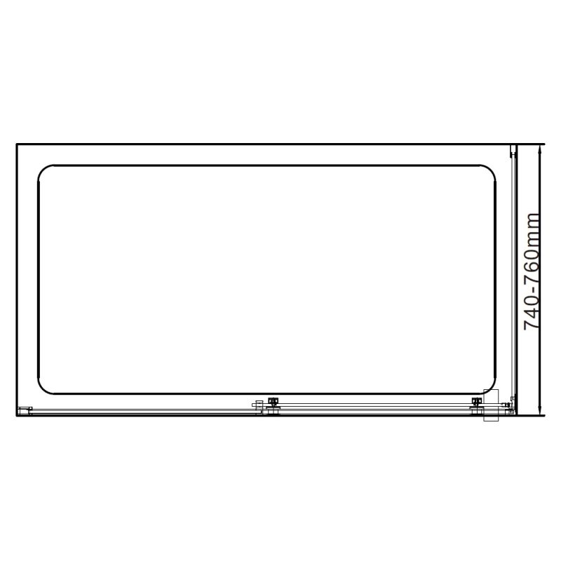Aquaglass  Linear Slider Side Panel 760mm