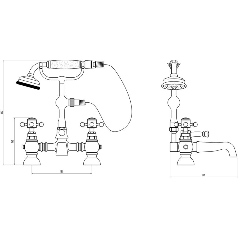 Aquaflow Edwardian Bath Shower Mixer
