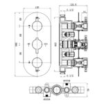 Aquaflow Italia Evoke Triple Concealed 2-Way Shower Valve