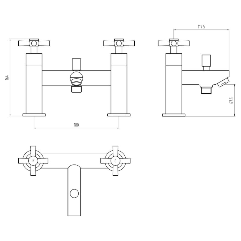 Aquaflow Fusion X Head Bath Shower Mixer