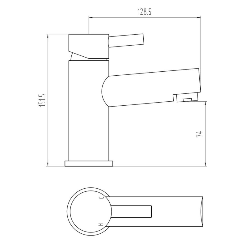 Aquaflow Petit Mono Basin Mixer with Click-Clack Waste