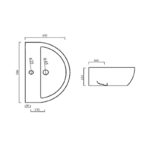 Aquaceramica Italia Emme 560mm Basin 1 Tap Hole