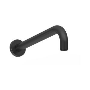 Aquaflow Curved Shower Arm 400mm Matt Black