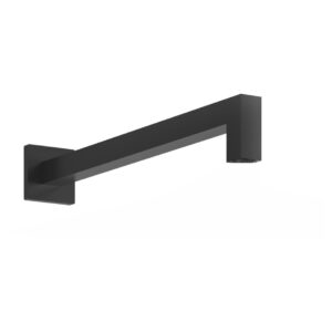 Aquaflow Brass Square Shower Arm 400mm Matt Black