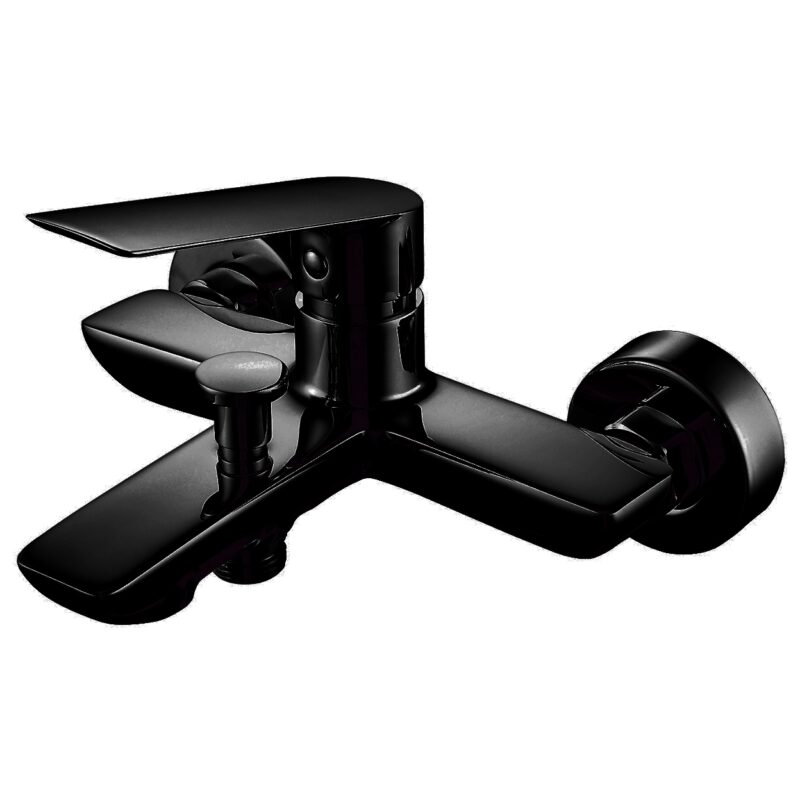 Aquaflow Sleek Wall Mounted Bath Shower Mixer Matt Black