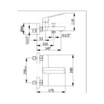 Aquaflow Sleek Wall Mounted Bath Shower Mixer Matt Black