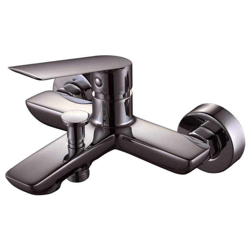 Aquaflow Sleek Wall Mounted Bath Shower Mixer Matt Rhodium