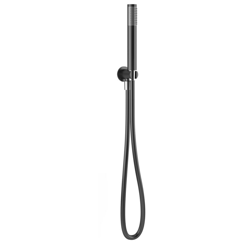 Aquaflow Round Outlet Elbow, Flex & Handset Matt Black