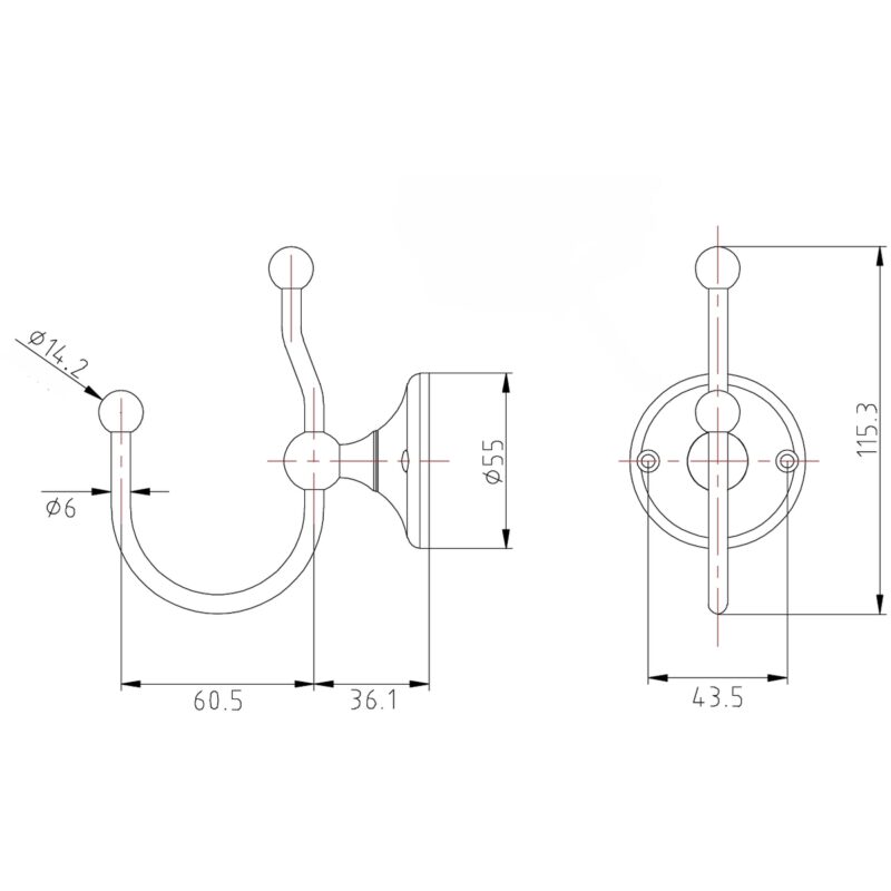 Holborn Double Robe Hook