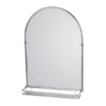 Holborn Traditional Arched Mirror with Glass Shelf Chrome