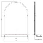 Holborn Traditional Arched Mirror with Glass Shelf Chrome