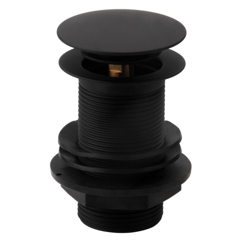 Frontline Unslotted Sprung Plug Basin Waste Matt Black
