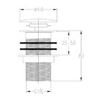 Frontline Unslotted Sprung Plug Basin Waste Matt Black