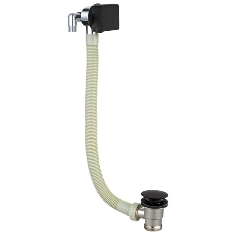 Aquaflow Cascade Square Overflow Bath Filler Matt Black