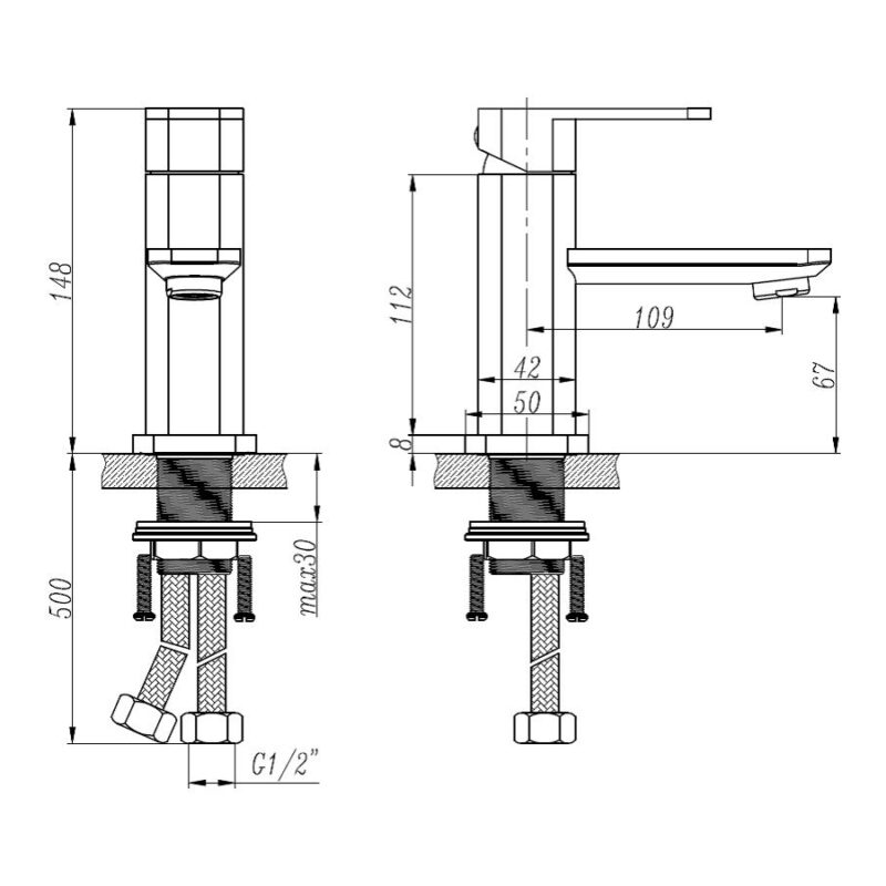 Aquaflow Medici Mono Basin Mixer without Waste