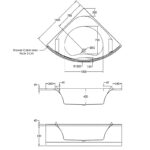 Aquabathe Luxe 1400 x 1400mm Corner Bath with Built Headrest