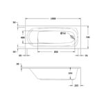 Aquabathe Caymen 1400x700mm Tungstenite Bath
