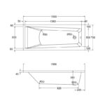 Aquabathe Atlanta 1500x700mm Tungstenite Bath