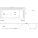 Aquabathe Chic2 1700x700mm Tungstenite Bath