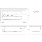 Aquabathe Chic2 1800x800mm Tungstenite Bath