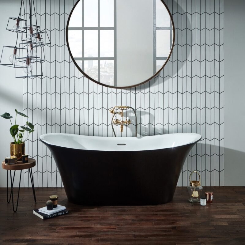 Holborn Bow Graphite 1800x800mm Luxury Freestanding Bath