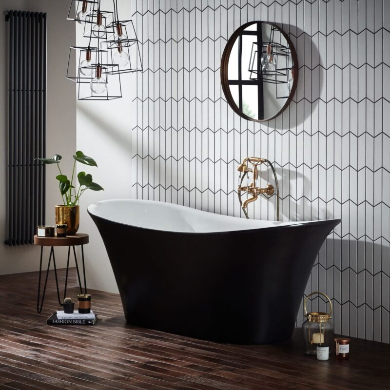 Holborn Bow Graphite 1800x800mm Luxury Freestanding Bath