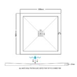 Aquaglass Slimline Square Shower Tray 1000x1000mm
